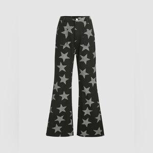 Black Star Patterned Woman’s Jeans